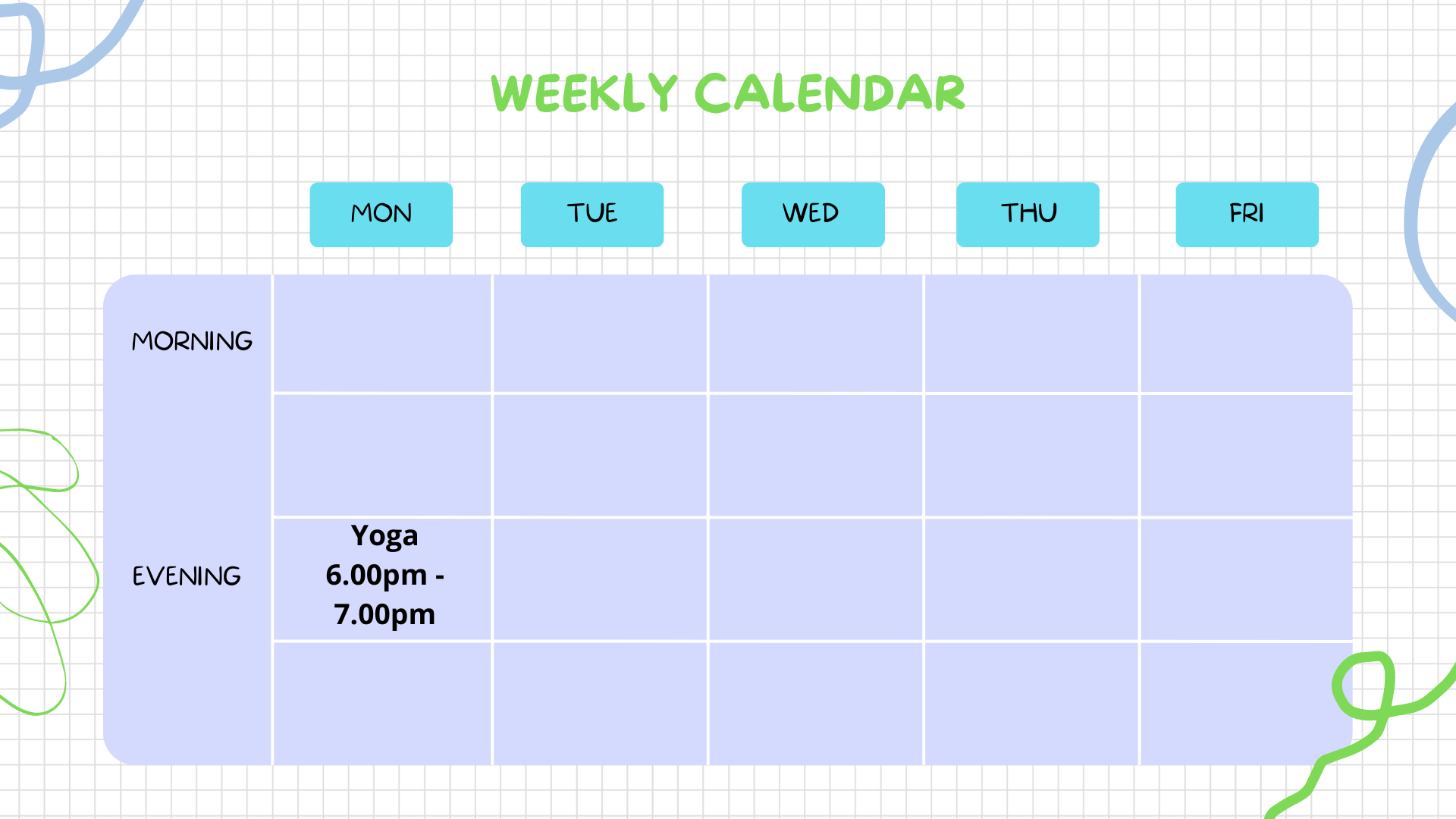 yoga timetable