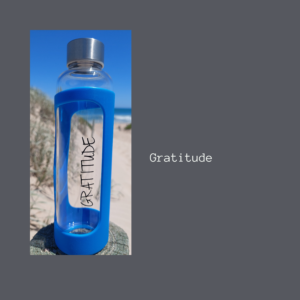 Gratitude glass bottle