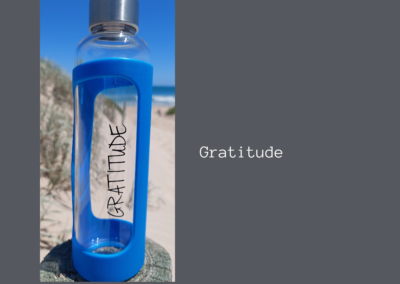 Gratitude glass bottle